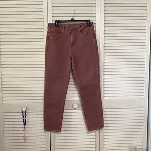 American Eagle Pink Stretch Mom Jean